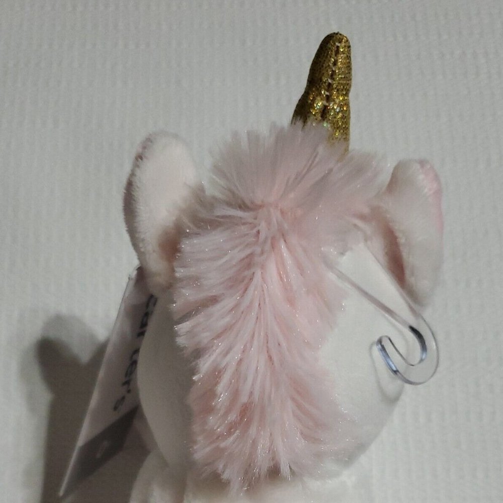 New Carter's Snuggle Buddy Security Blanket Soft White Pink Unicorn Horn NWT BB6 - Picture 6 of 10